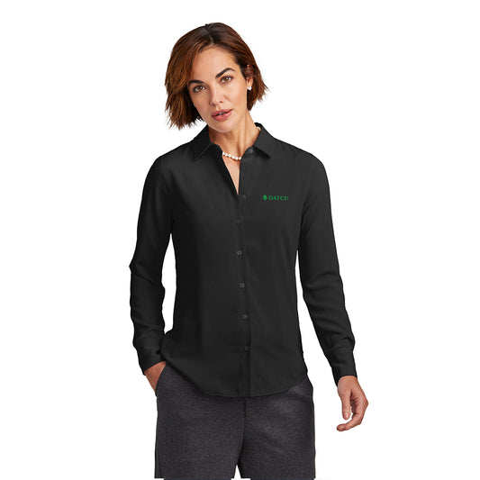 Full-Button Satin Blouse