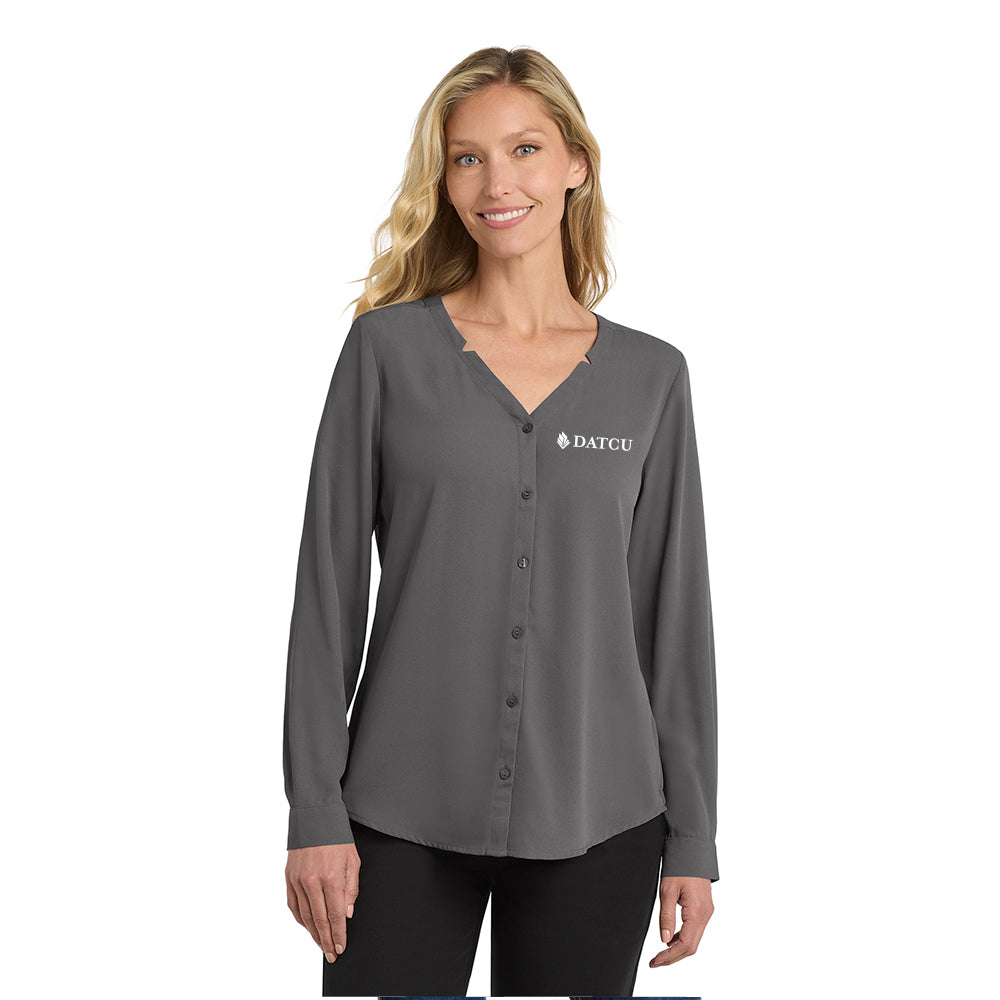 Button-Front Blouse
