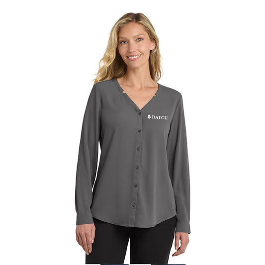 Button-Front Blouse