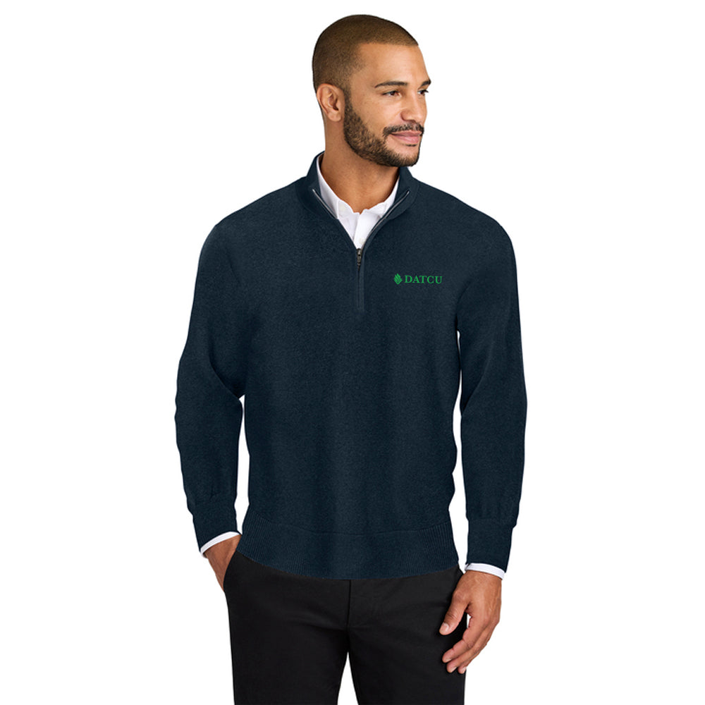 Men Easy Care 1/4-Zip Sweater